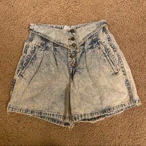 80s Limited Express Trendy fold-over shorts Acide Wash